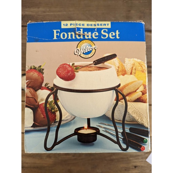 Vintage 2004 Wilton 12-Piece Dessert Fondue Set / Never Used / Original Box - Picture 6 of 7